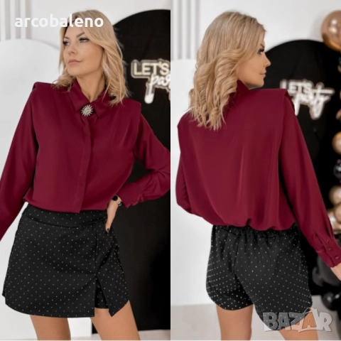 Дамска риза с дълги ръкави MACEIO, 4цвята , снимка 3 - Ризи - 52666831