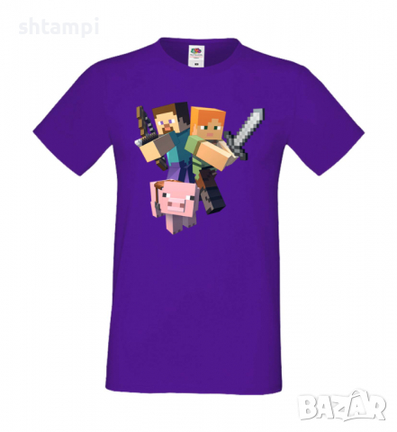 Мъжка тениска майнкрафт Minecraft 2,Minecraft,Игра,Забавление,подарък,Изненада,Рожден Ден., снимка 15 - Тениски - 36495016