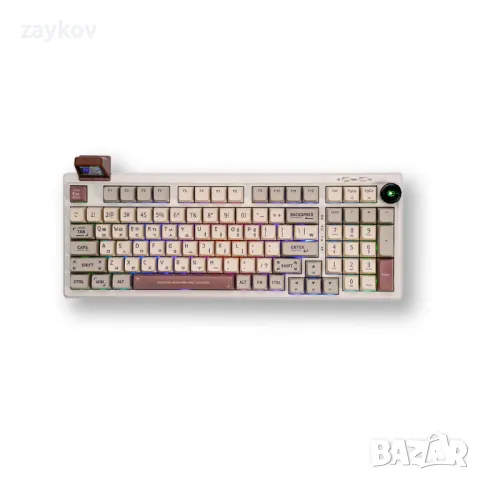 EPOMAKER RT100
95% ретро механична клавиатура с копче и мини дисплей, снимка 2 - Клавиатури и мишки - 49482283