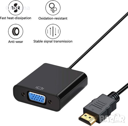 Syncwire HDMI към VGA адаптер, HDMI конвертор, позлатени накрайници, снимка 3 - Кабели и адаптери - 41478666