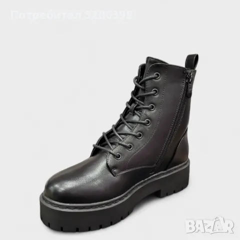 Дамски зимни боти тип кубинки модел: HQ16-1 black, снимка 2 - Дамски боти - 47459290