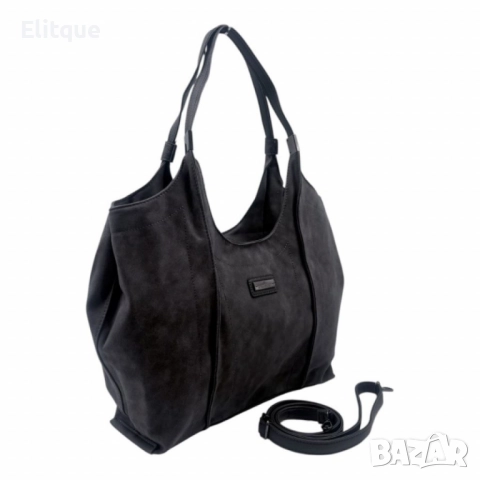 Дамска чанта от еко велур и к. – елегантен и практичен модел (бордо), снимка 4 - Чанти - 52455563