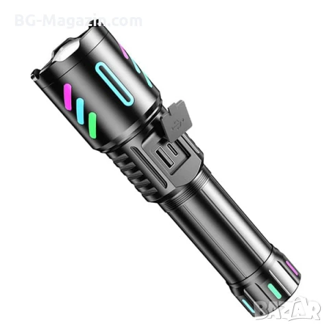 Далекобоен лазерен LED фенер прожектор мощен USB зареждане за лов риболов къмпинг туризъм работа, снимка 10 - Къмпинг осветление - 51017303