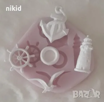 Котва Рул пояс кула чайка птица морски силиконов молд форма фондан украса декор