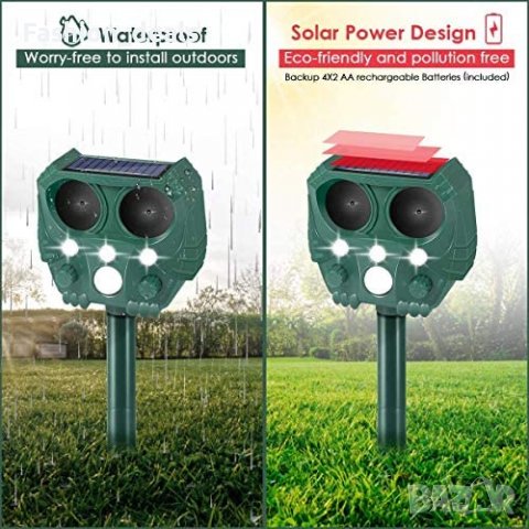 Нов Соларен Репелент за животни Уред за отблъскване Защита за градината, снимка 4 - Други стоки за дома - 40130434