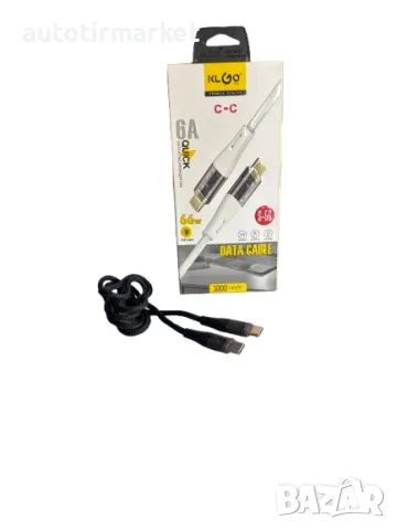 Кабел за зареждане KLGO 1 метър Type C към Type C – T637