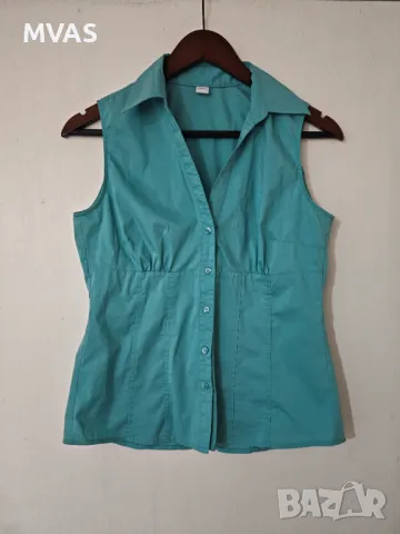 Тюркоазена дамска риза без ръкав S. Oliver