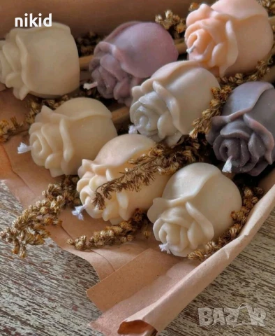 3D Къдрава роза цилиндър силиконов молд форма фондан шоколад гипс смола сапун свещ декор, снимка 2 - Форми - 51231251