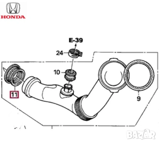 Уплътнение тръба турбо 17229-RBD-E01 Honda CR-V Civic