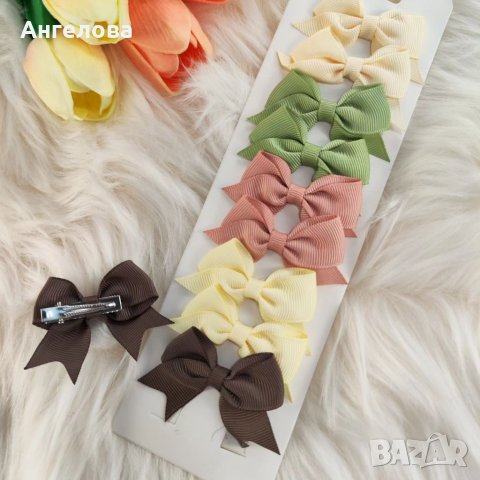 Комплект фиби за коса с панделка, снимка 6 - Шноли, диадеми, ленти - 40666754