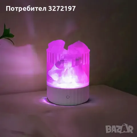 USB RGB настолна лампа с Хималайска Пушена Каменна Сол на Кристали, снимка 5 - Настолни лампи - 48233449