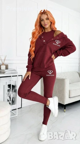 Дамски комплект DANYDIM 3в1 – Oversize суичърт, топ и клин, снимка 12 - Спортни екипи - 53718358