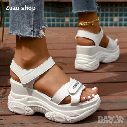 Дамски бели сандали, снимка 5 - Сандали - 50993438