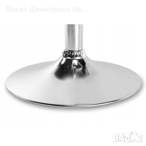 Дизайнерски бар стол 360°, с амортисьор и хромирана основа, PU кожа, до 100кг, снимка 10 - Столове - 56167065