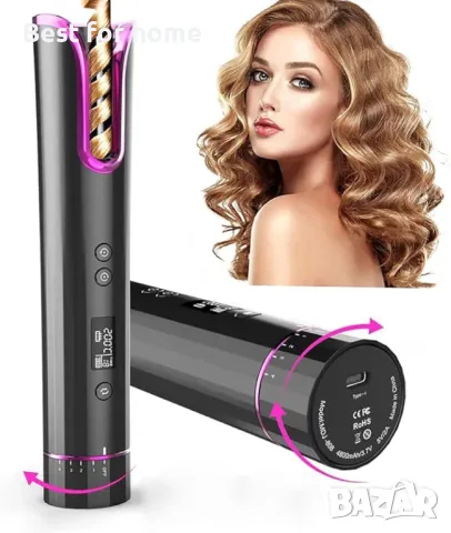  Акумулаторна автоматична маша за коса THCL с 6 температурни таймера, 