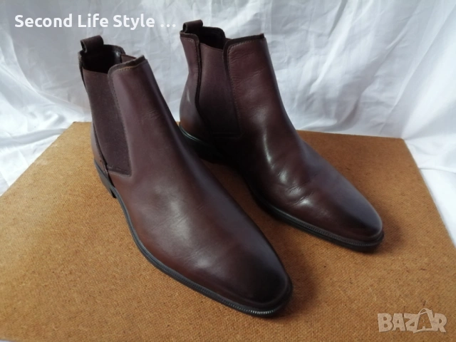 ASOS нови мъжки боти естествена кожа № 39 в кафяв цвят, снимка 2 - Мъжки боти - 53139068