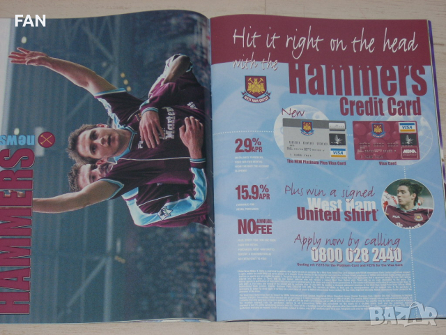 Уест Хям Юнайтед официални клубни списания "HAMMERS News" от 2000 до 2002 г., снимка 12 - Фен артикули - 36322597