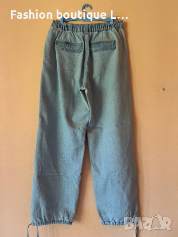 Дънки с широк прав крачол и връзки на глезените със странични джобове 38 размер на марката Amisu 👖, снимка 7 - Дънки - 51377365