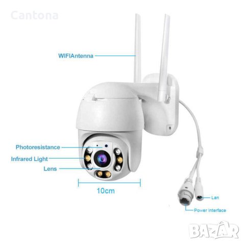 WiFi безжична IP камера с нощно виждане, 360°, 5 Mpx, Full HD, Wi Fi, SD слот, снимка 3 - IP камери - 41317495