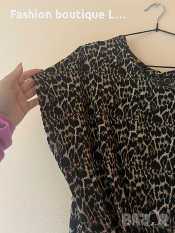 Тигрова памучна блуза без ръкави с допълнителен завъртян елемент отпред като акцент S / M размер 🐅, снимка 3 - Тениски - 51948953