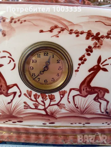 Стар порцеланов, немски,каминен, ловен часовник , снимка 7 - Други ценни предмети - 49221385