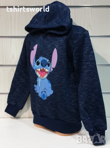 Нов детски суичър с дигитален печат Стич (Stitch) в цвят тъмносин меланж, снимка 9 - Детски анцузи и суичери - 38995831