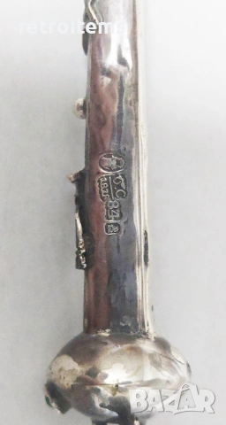 Царска Русия.Юдейски сребърен показалец за четене на Тора, снимка 6 - Антикварни и старинни предмети - 49618762