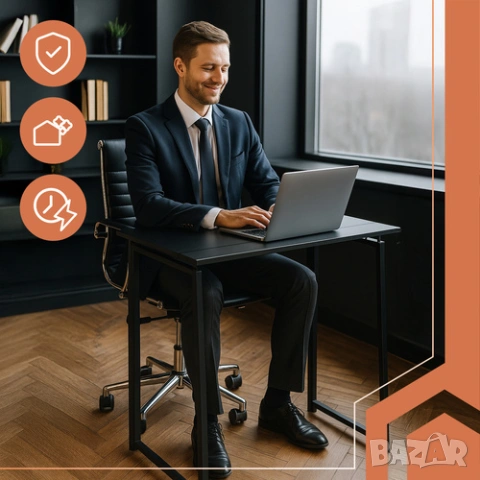 Сгъваемо бюро / Малко бюро за компютър и лаптоп – дървесен или черен, снимка 10 - Бюра - 53557472