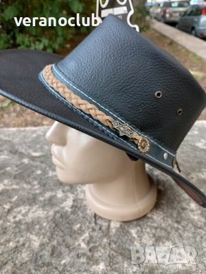 Каубойска шапка Естествена кожа Модел Лукс, снимка 9 - Шапки - 41883509