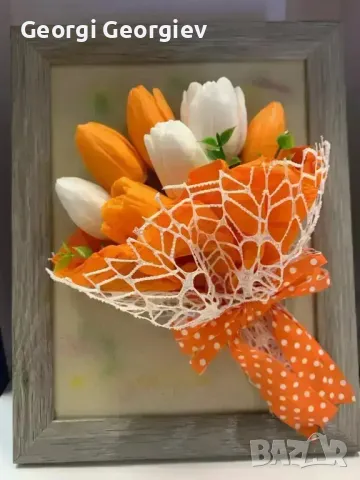 цветя изработени с глицеринов ароматен сапун и Българска роза , снимка 4 - Декорация за дома - 50104897