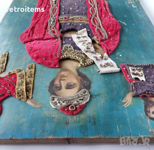 19 Век. Старинна, Голяма Руска Икона на Свети Пророк Данаил, снимка 14 - Антикварни и старинни предмети - 38720533