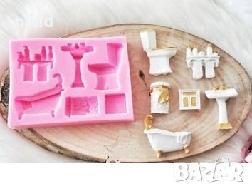 Баня Тоалетна вана мивка мебели силиконов молд форма фондан гипс декор пано