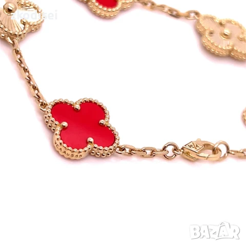 Златна дамска гривна Van Cleef & Arpels 10,27гр. 18,0см. 14кр. проба:585 модел:32274-6, снимка 2 - Гривни - 50938546