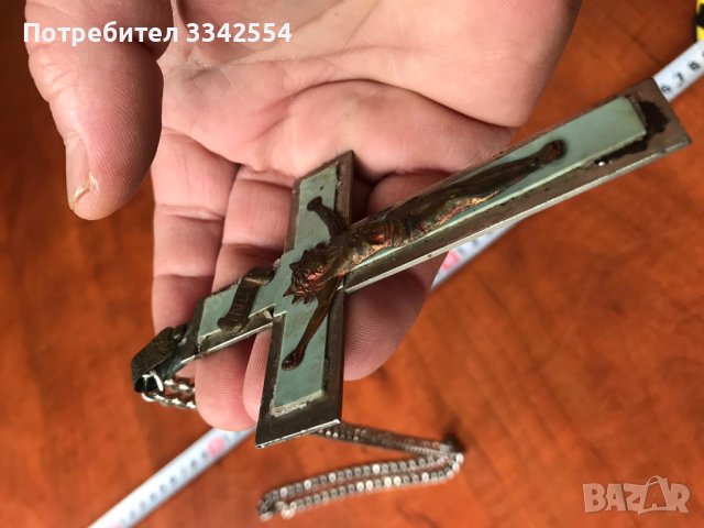 КРЪСТ ИКОНА МЕТАЛ РЕЛЕФ, снимка 2 - Други ценни предмети - 44458014