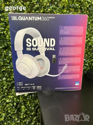 Слушалки JBL QUANTUM 360 Wireless WHITE - нови, снимка 4 - Слушалки и портативни колонки - 52805054