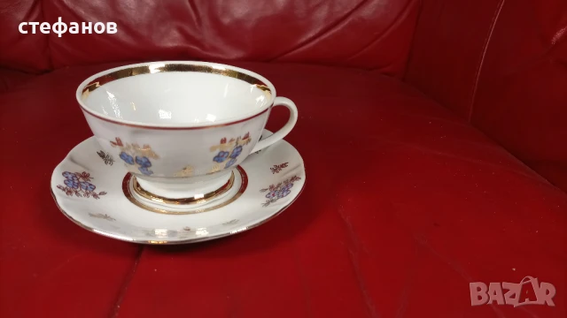 Порцеланов комплект за кафе, две канички, захарничка, снимка 14 - Сервизи - 50527344