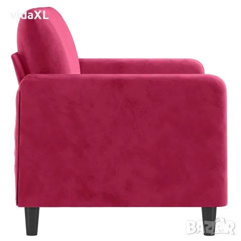 vidaXL 2-местен диван, виненочервен, 120 см, кадифе, снимка 4 - Дивани и мека мебел - 56148419