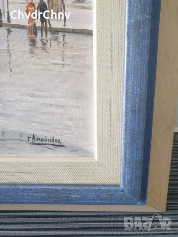 Hernandez 57х49см/2бр испански картини масло върху платно/градски пейзаж-Виена/картина дървена рамка, снимка 6 - Картини - 50953957