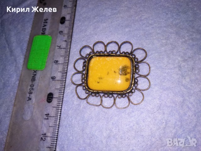 СТАРИННА БРОНЗОВА ЕМАЙЛИРАНА ФИЛИГРАННА РЕТРО БРОШКА МАЙСТОРСКА РЪЧНА ИЗРАБОТКА 38680, снимка 9 - Антикварни и старинни предмети - 41622832