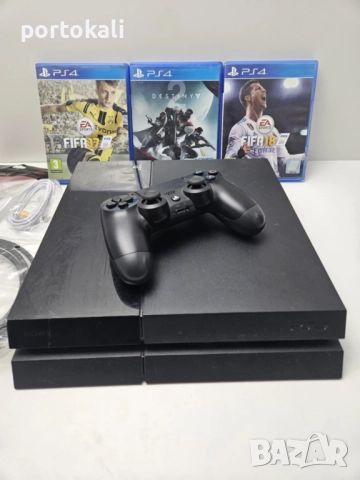 +Гаранция! PS4 Playstation 4 Плейстейшън 4 500GB джойстик игра кабели 3 игри, снимка 3 - PlayStation конзоли - 46232488