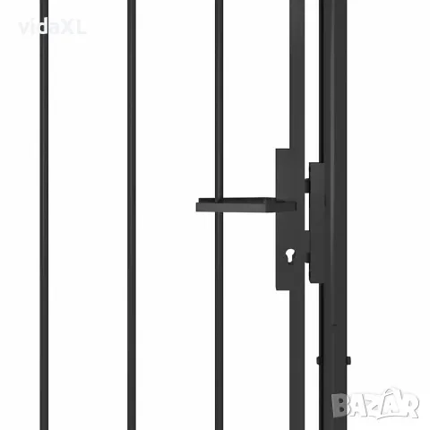 vidaXL Градинска порта Woerden стомана 1x2 м черна, снимка 3 - Огради и мрежи - 56146163