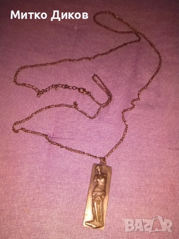 Венера Милоска бронзов плакет винтидж с верижка Venus De milo, снимка 3 - Колекции - 53327112