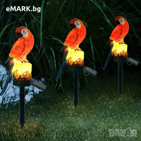 Водоустойчива соларна лампа Папагал за декорация на двор, снимка 1
