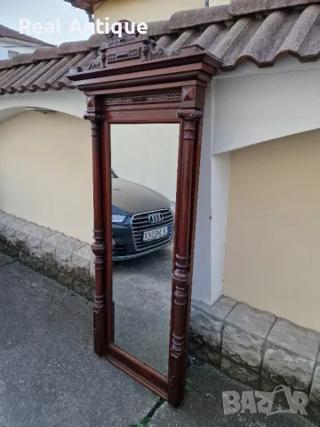 Огромно антикварно френско огледало масив резба , снимка 3 - Антикварни и старинни предмети - 49523382