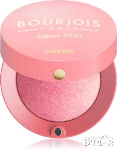 Нов руж с четка и огледало Bourjois - № 34 Rose D´Or, снимка 3 - Декоративна козметика - 52527454