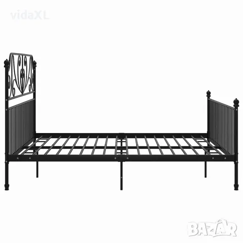 vidaXL Рамка за легло, черна, метал, 180x200 cм, снимка 4 - Спални и легла - 56146779