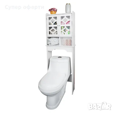 Waterproof Bathroom   стилен шкаф за баня над тоалетна 48 х 23 х 150 см;, снимка 6 - Шкафове - 49064523