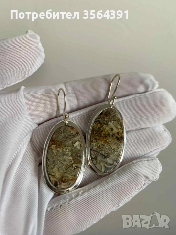 Сребърни обеци с ахат 