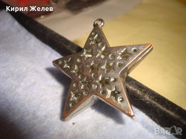 КРИСТАЛНА СРЕБРИСТА ЗВЕЗДА АРТ МЕДАЛЬОНЧЕ 26396, снимка 2 - Колиета, медальони, синджири - 36064032