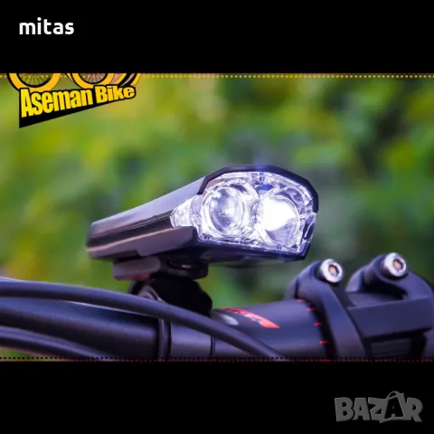 Предна LED светлина за велосипед, фар XC-122W, USB, черна, снимка 9 - Аксесоари за велосипеди - 49047156
